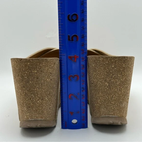 Alviero Martini Sz 38/US 7 1A Classe Italy Wedge Slip On Mules Spain Cork Map - Picture 7 of 10